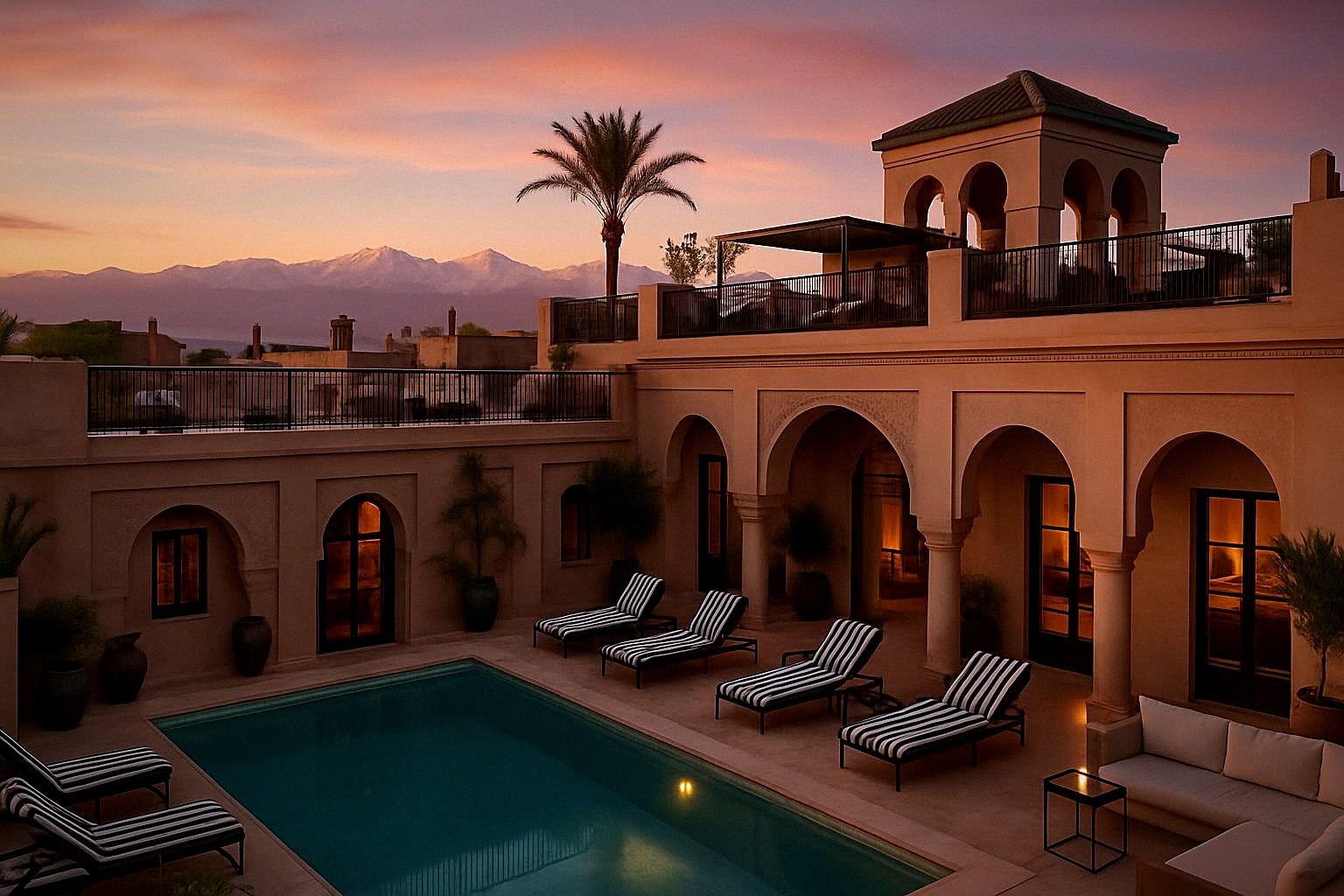 Traditioneller Riad-Innenhof in der Medina von Marrakesch